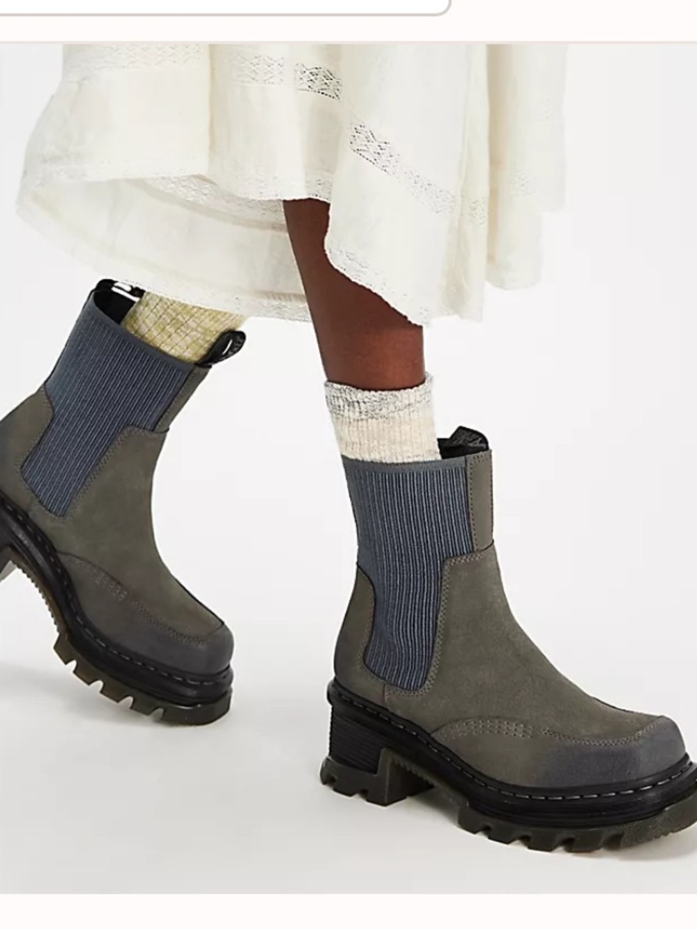 Dr Martens Corran Chelsea boots platform grey suede NEW 11